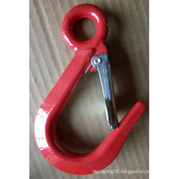 Carbon Steel Crane Lifting Hook with Latch and Embossed Capacity